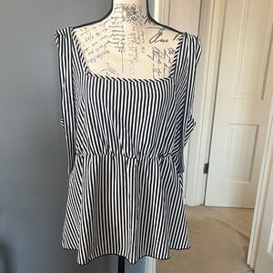 SHEIN 2XL Black and White Striped Women's Top